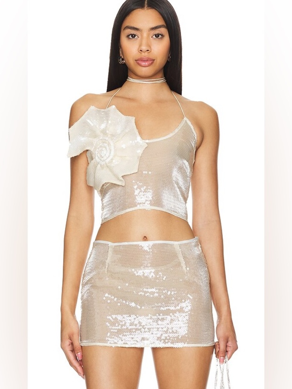 NWOT ✨ MISCREANTS Harper Sequin Sheer Cami + Mini Skirt 2-piece set $995